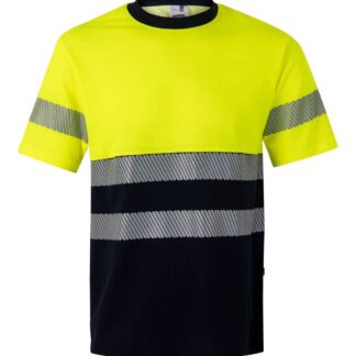Camiseta algodón bicolor manga corta cinta segmentada